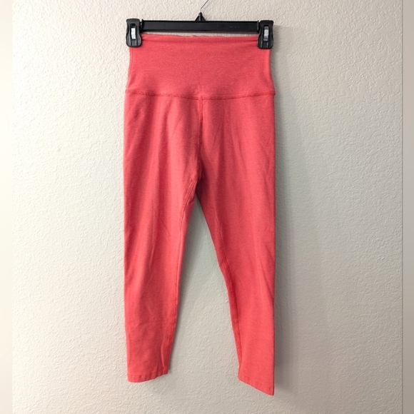 Beyond Yoga Pants - Beyond Yoga Crop Legging - Buttery Soft Space Dye Fabric  - Coral -  Size Small